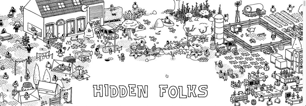 4歳児と一緒に遊べる手書きの人探し系インタラクティブ絵本アプリ Hidden Folks Studiodoghands